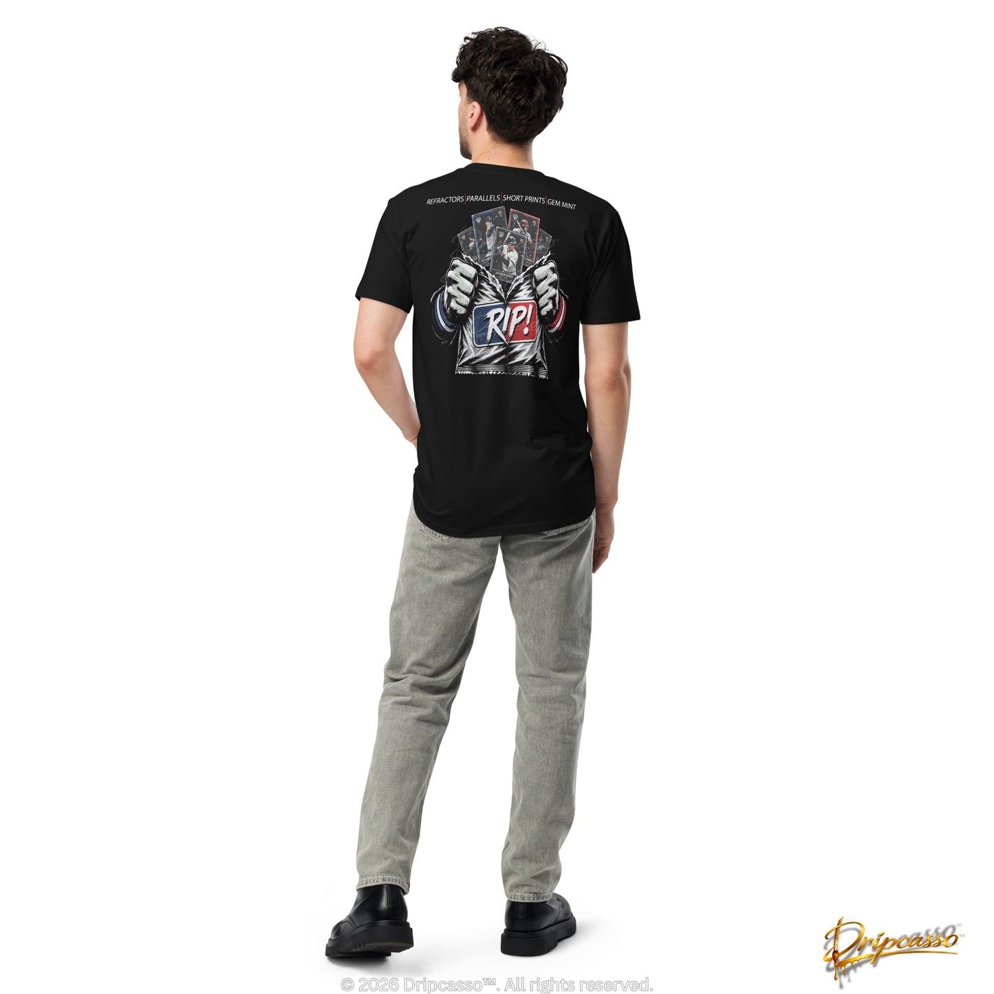 RIP! Sports Card Collector Graphic Tee Back Print