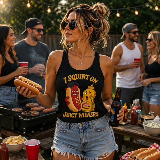 I Squirt on Juicy Wieners Graphic Tank Top