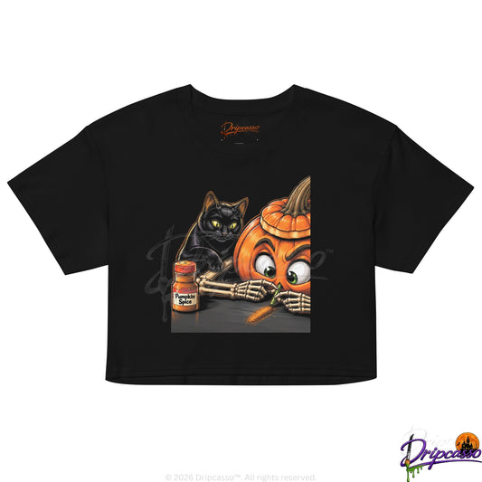 That First Hit of Pumpkin Spice Women’s Graphic Crop Top