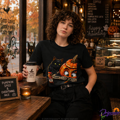 That First Hit of Pumpkin Spice Premium Graphic Unisex Tee — Front Print